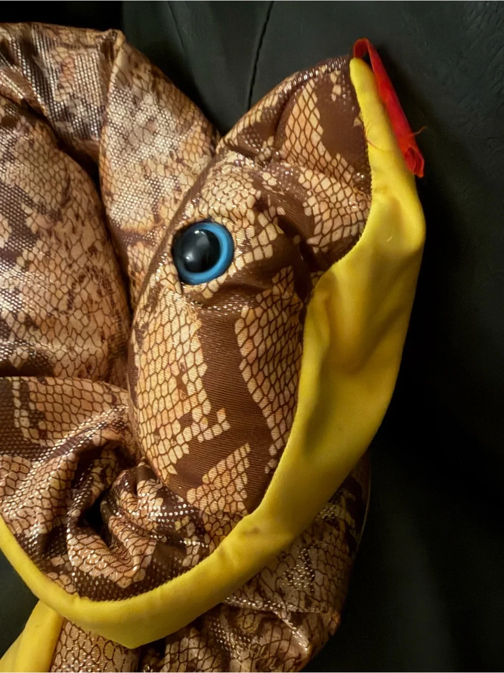 Plush Brown & Yellow Snake Toy for Reptile Lovers large life like realistic